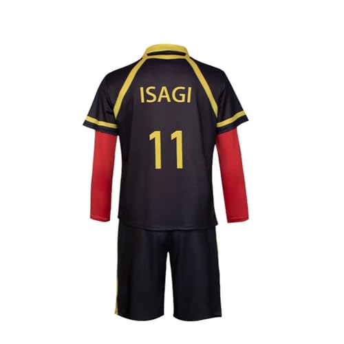 Ya en mundofriki.es: AIGOUT Traje de fútbol de Michel Caesar de anime Blue Lock para cosplay, equipo de Alemania, ropa deportiva de fútbol negro y rojo, conjuntos de pantalones cortos para disfraz de Halloween, Camiseta