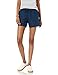Amazon Essentials Women's 5" Inseam Drawstring Elastic Waist Linen Blend Summer Shorts, Dark Blue, X-Large