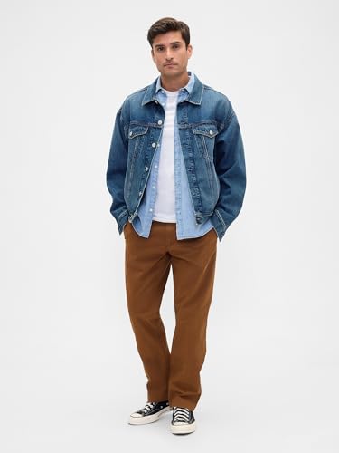 Image of Men's Solid Slim Chinos Casual Trouser, Brown, 28 /30
