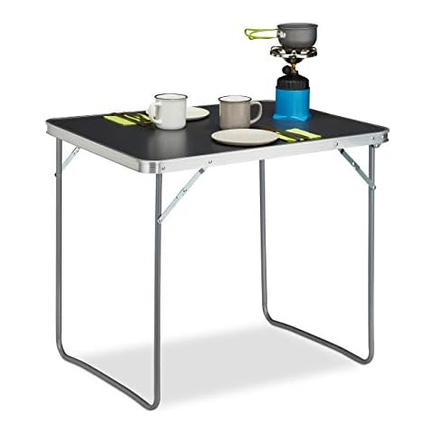 Relaxdays Campingtisch Set, klappbar, 4 Stühle Cover