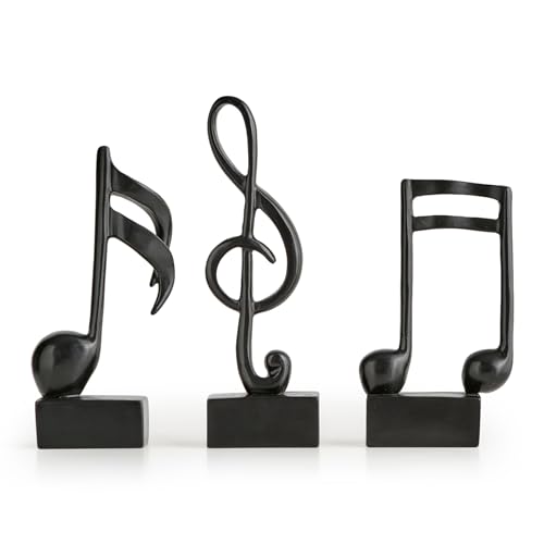 FUNTEREST 3 Pieces Music Note Statue Home Decor Modern Living