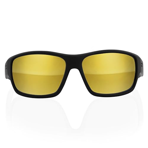 Image of TOROE Performance Eyewear FIELD All Black Sports Polarized Sunglasses w /Hydrophobic Coating Polycarbonate AR Lenses
