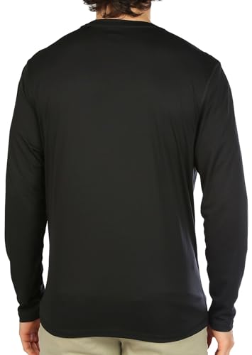 Reel Legends Mens UPF 50+ Solid Reel-Tec Long Sleeve Shirt Medium Black2