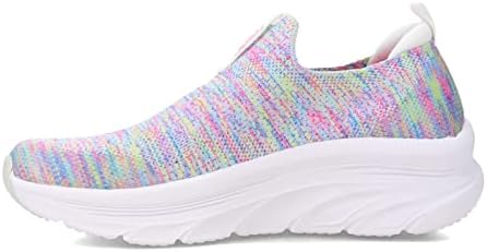 Skechers Women's D'LUX Walker-Rainbow Sky Sneaker, White/Multi=WMLT, 7