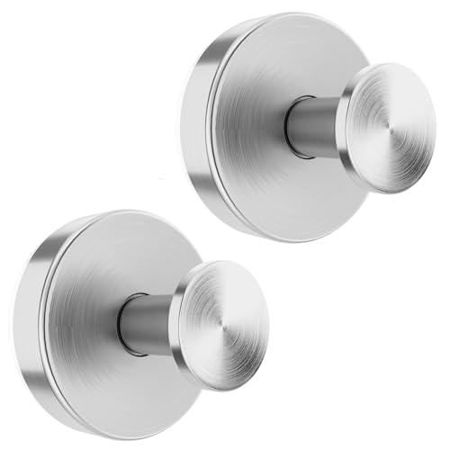 Image of BKV Suction Cup Hooks for Glass Window,Removable Shower Hooks for Inside Shower,Metal Towel Hooks for Bathrooms,2 Pack(Silver)