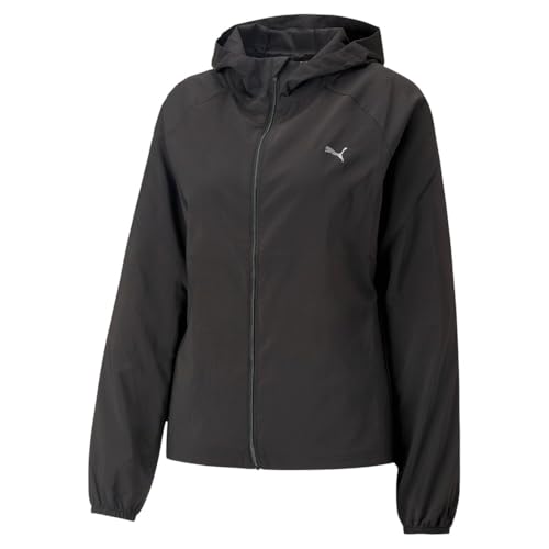 PUMA Womens Run Favorite Hooded Woven Jacket Running Athletic Outerwear - Black - Size M