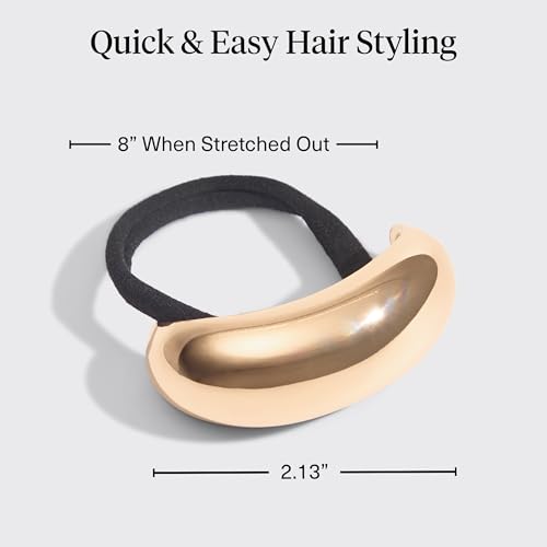 Kitsch Medium Gold Hair Cuff – Decorative Hair Ties For Women, 1pc - image 5