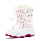 Nova Mountain Boys Girls Little Kids Winter Snow Boots,NF NFWB103 WhiteUnicorn 13