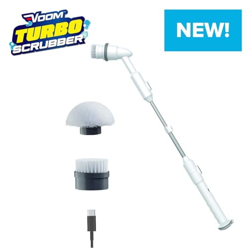 VOOM Turbo Scrubber - Cordless Power Spin Scrubber Cleaning Brush - Extra Long Adjustable Length - Multiple Brush Heads - Indoor & Outdoor Use Rechargeable - Powerful Rotation - Lightweight & Compact - Image 9