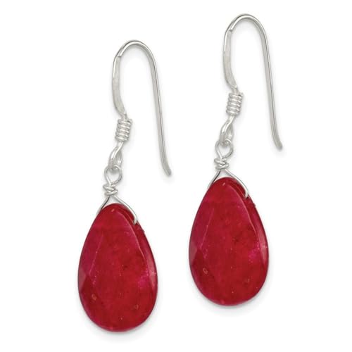 Boucles d'oreilles argent 925 et jade rouge de qualité supérieure