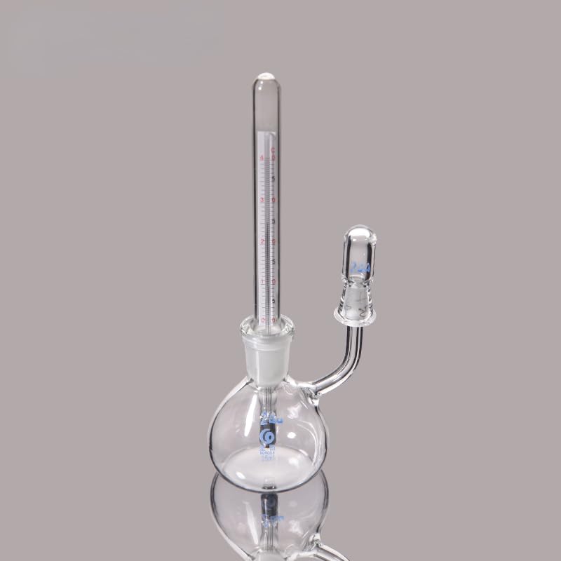 Picnómetro de vidrio de laboratorio de 25 ml y 50 ml con termómetro - Botella de precisión de gravedad específica(50ml)