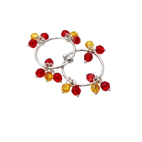 Image of Parasmoni Jewellers Silver Laddu Gopal Payal | Red Bead Anklet for God Idol | Religious Jewellery