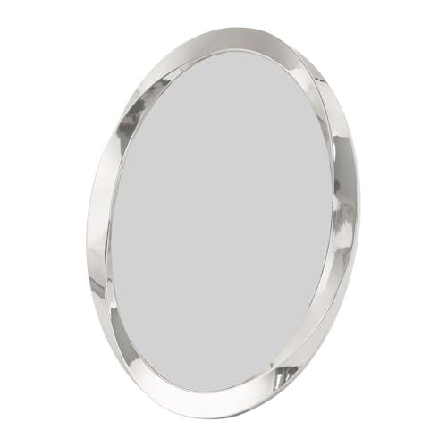 Happy Homewares Modern Oval Polished Nickel Plated Metal 4x6 Picture Frame with Twisting Design | For Table or Wall