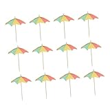 LALADEFIEE ドリンクパラソル カップケーキトッパー カクテルピック 紙製木製 100個セット 小型滑らか加工 ハワイアンパーティー用 ビーチバースデーデコレーション