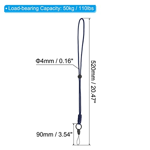 PATIKIL Paracord Lanyard 20 Inch, 2 Pack Necklace Keychain Cord Metal Clasp Hook Ring Strap for Keys Whistle ID Card Badge Holder Blue - Image 2