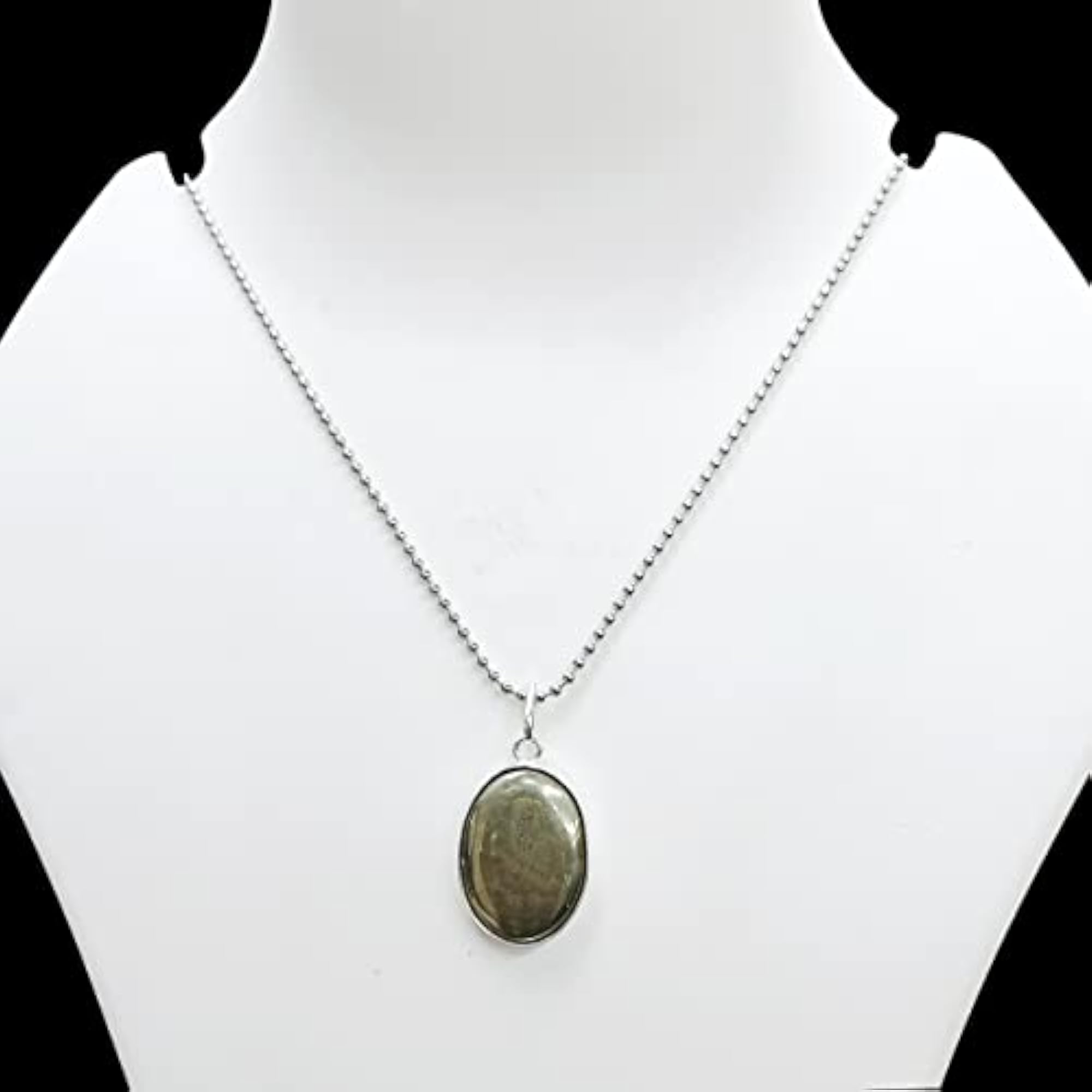 Oval & Hexagon Crystal Pendant Necklace, Unisex