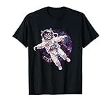 Funny Cat Astronaut in Space T-Shirt