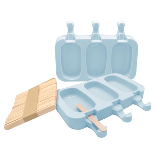 NERTHUS FIH 1299 Moldes de Silicona para Helado con 50 Palitos de Madera, Fabricado en Silicona, Dulces Caseros Fáciles y Divertidos