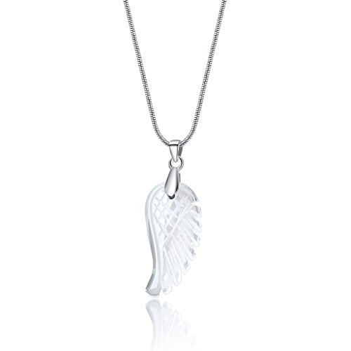 Preisvergleich Produktbild coai Damen Glückskette aus Edelstein Engelsflügel Anhänger