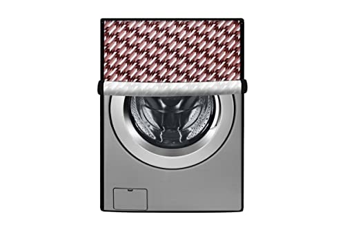 Image of Stylista Washing Machine Cover Compatible for IFB Senator Smart 8 Kg Front-Load Symmetric Pattern Maroon