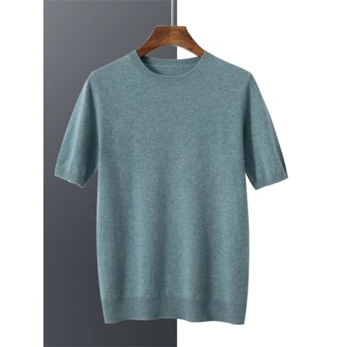 Men's O-Neck Cashmere Sweater Half Sleeve Basic Pullover Soft Comfy Knitwear Top3