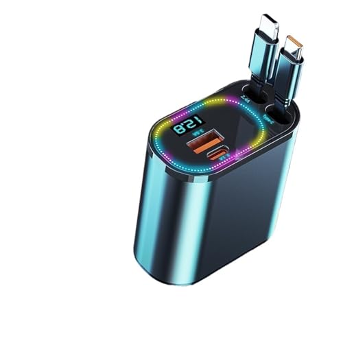 Cargador de coche 120W retráctil USB C con encendedor de cuatro puertos Starry Sky