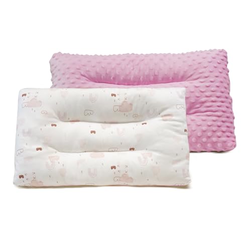 RESTIRY 1Pc Toddler Pillow,Breathable and Skin-Friendly,Machine Washable,100% Cotton Cute Kids Pillows for Sleeping,Kids Sleeping Pillow for 2-6 Year...