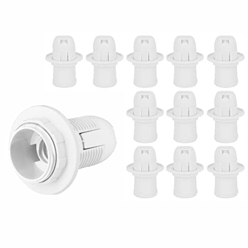 FExYinz 12 piezas por paquete 4 años de garantía E14 Portalámparas Color blanco E14 Portalámparas portalámparas Cover