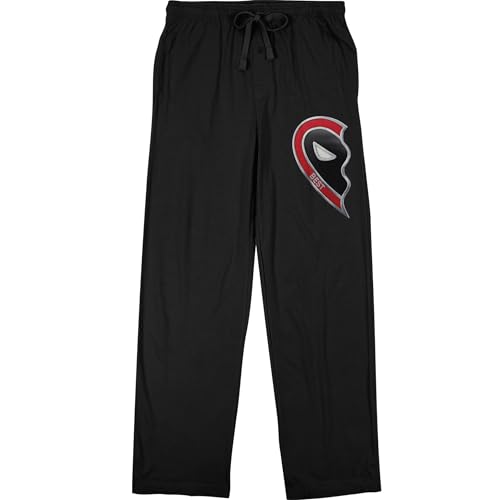 Bioworld Deadpool 3 Deadpool Half of Friends Heart Men's Black Sleep Pajama Pants