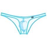 L サックス メンズビキニ La-PommeHomme/ラポーム・オム スパークハーフ シースルー 透け 立体縫製 アンダーウェア 男性下着 ハーフバック