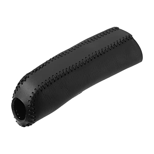 X AUTOHAUX Car Handle Hand Brake Sleeve Handbrake Cover Protector Interior Accessories Decoration Black Faux Leather for Ford for Mustang 2015-2021