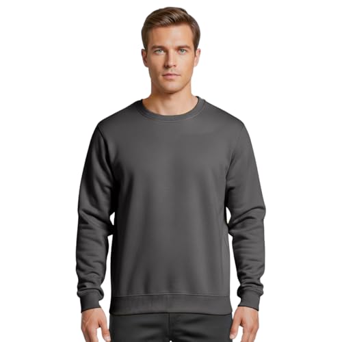 Star and Stripes LARGE CHARCOAL crew neck cotton sweatshirts durable jumpers unisex fitting