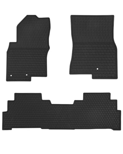 Megiteller Car Floor Mats Custom Fit for Nissan Frontier 2008-2021 Crew Cab Odorless Washable Heavy Duty Rubber (All Weather) Floor Liners Black
