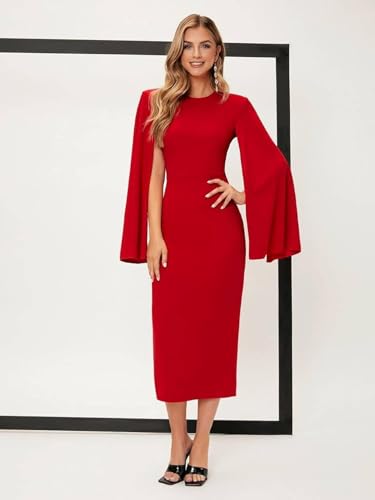 Image of KOTTY Women's Flowy Midi Round Neck Plus Size Dress