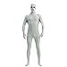 Produktbild Yuanu Unisex Cosplay Bühnen Performance Kostüm Reine Farbe Haut Anzug Ganzkörperanzug Exposed Augen Und Mund Hellgrau 3XL