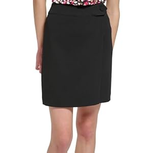 Calvin Klein Womens Petites Asymmetric Mini Wrap Skirt