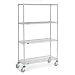 Chrome Wire Shelf Truck, 48x18x80 1200 Pound Capacity