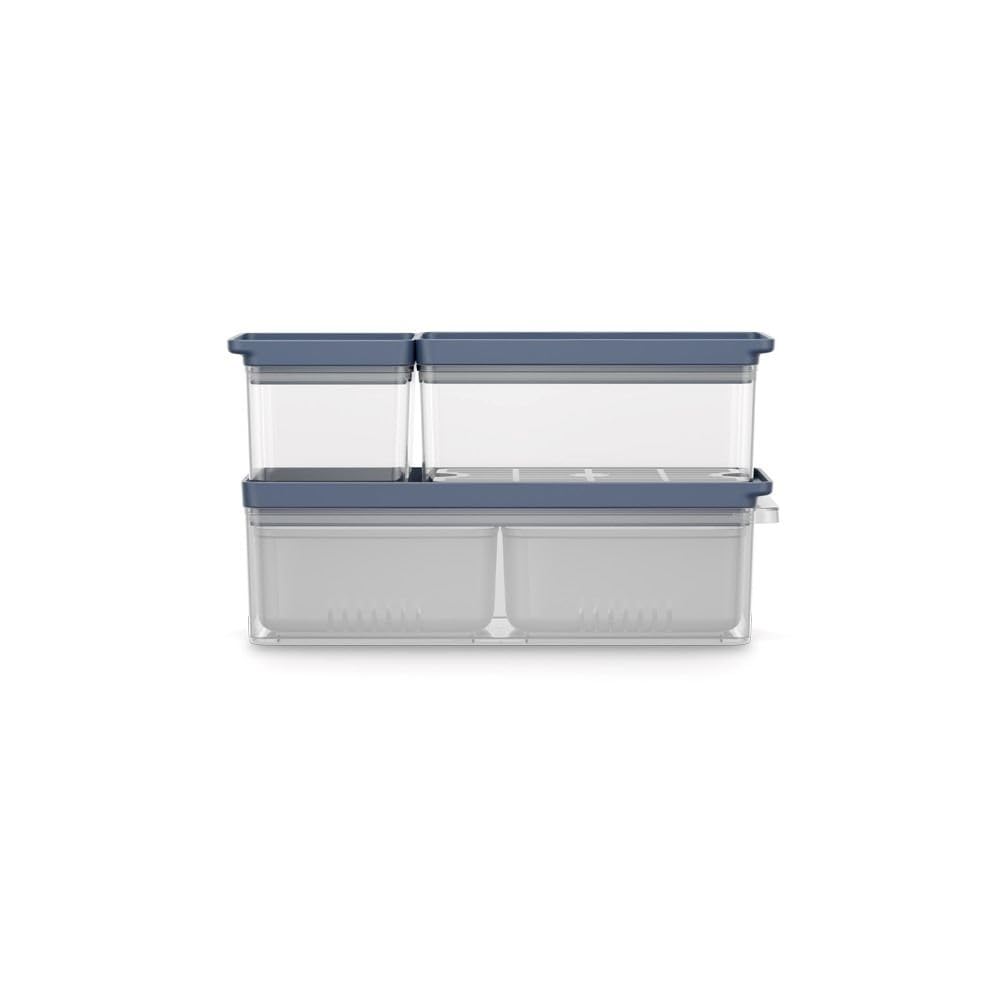 Electrolux Kit 3 Potes Herméticos com Escorredor, Organizadores de Geladeira, Empilháveis