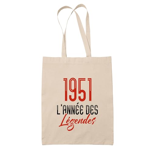 Sac cabas jute 1951 anniversaire original tote bag retraite famille