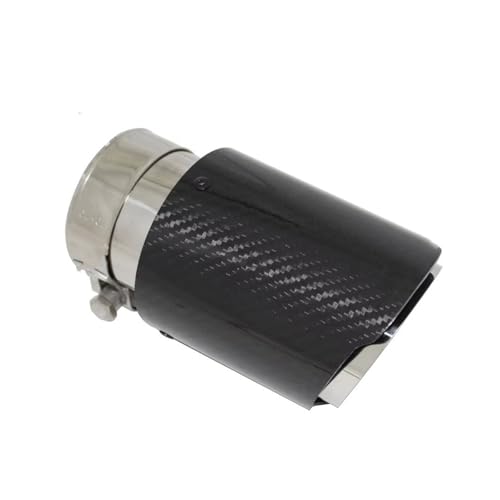 Embout silencieux échappement universel droit en carbone brillant 77-101mm