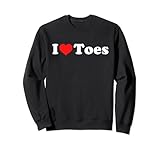 I Love Toes with heart retro funny design.