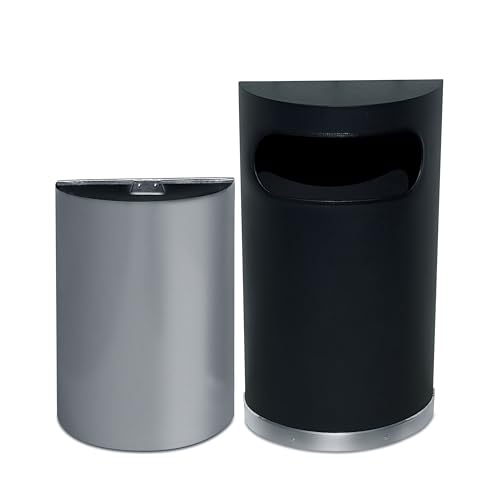 Caneca de basura semi circular 9 galones negro miniatura 2