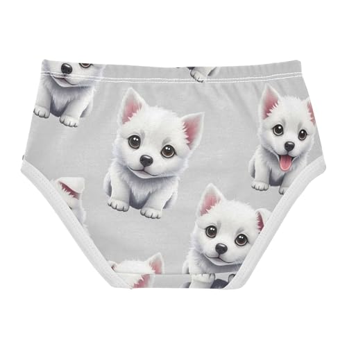 Flower Girls Underwear Toddlers 2t Cotton Little Girl Panties Cute Cartoon Dogs White Puppies Briefs Undies Kids2