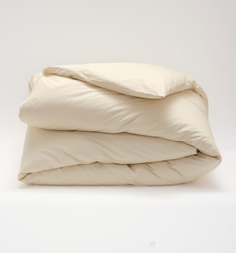 Cuddledown Katahdin Undyed Organic Comforter Cover | 100% Organic Cotton | Sustainably Grown | Percale Weave | Oeko-TEX Standard 100 | Natural | 107