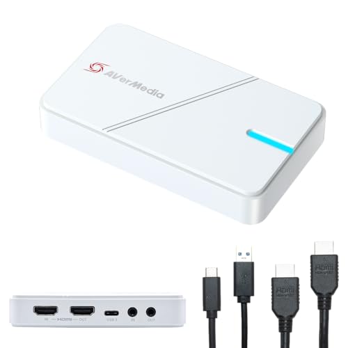 Image of AVerMedia HDMI Capture Card- Gaming, Video Streaming, 4K Capture Card for PS5, Xbox Series X /S, Xbox One, PS4, Switch 2, Windows 11 / Mac Os12, HDR & VRR Support - GC551G2 Live Gamer Extreme 3 White