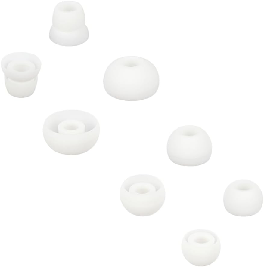 Replacement Earbud Tips Eartips Ear Bud Tips Replacement Earplugs Compatible with Powerbeats1 2 3 Headphones Soft Silicone Earbud Tips Earplugs 4 Pairs (White)