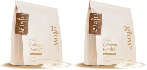 Glow25® Kollagen Pulver [2x450g] mit Vitamin C Peptide Typ 1 und 3 – Ansicht 1