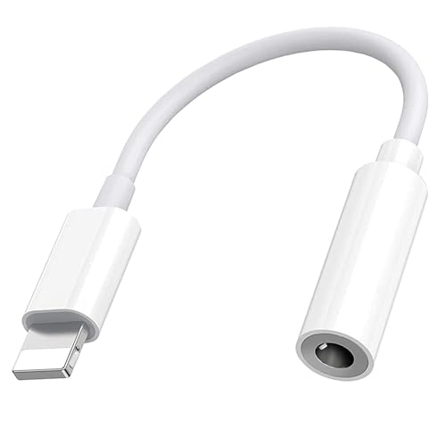 Headphone Jack Adapter iphone to 3.5mm [MFi Certified] Light-ning to 3.5mm Headphone Adapter Audio Aux Jack Adapter Dongle Earphone Cable Adaptor Compatible with iPhone 14/13/12/11/11 Pro/XR/X/XS/8