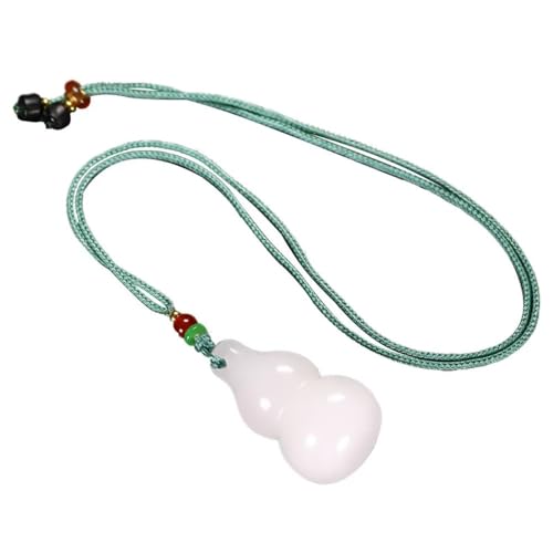 Collier gourde jade blanc cadeau spirituel amulette Feng Shui