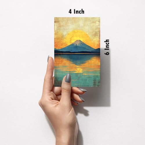 Image of SiddArtify Abstract Landscape Wall Art Poster Print Set - Colorful Nature Prints for Living Room Bedroom Office Decor - Set of 2-4x6 Inch - Board (Pack of 6) - Sticker (Pack of 6)